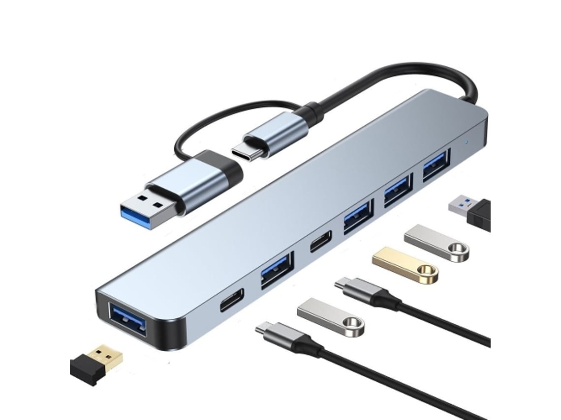 Hb 321 Adaptador Multifuncional Usb Splitter Usb 3.0 Usb C / Hub Tipo C Con 7 Puertos Usbx5 Pdx2 Saisiyiky