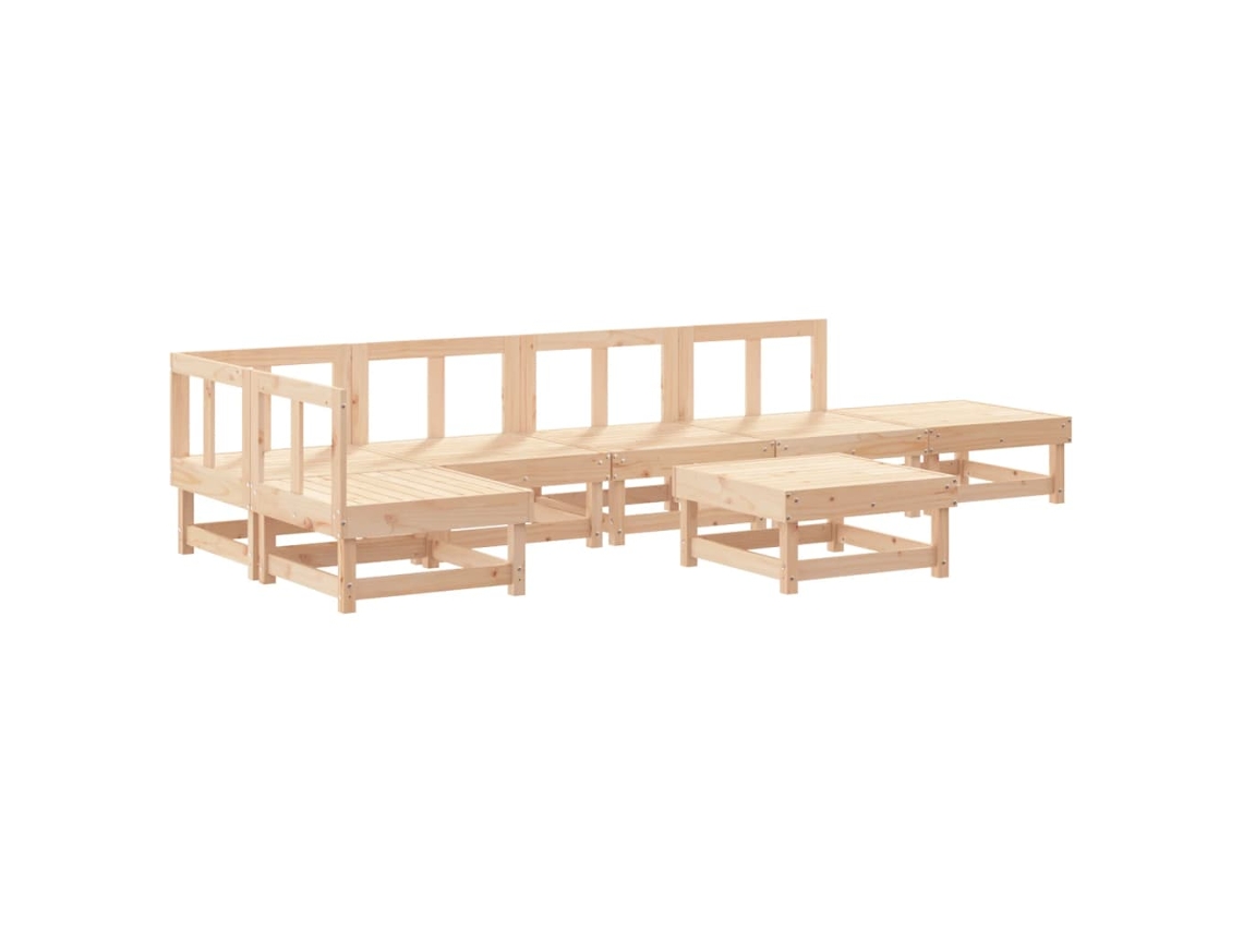 Maison Exclusive - Juego De Muebles De Jardín 7 Piezas Madera Maciza De Pino