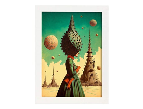 NACNIC Poster Sombrero Puntiagudo En Estilo Surrealismo Cinematográfico Ilustraciones Y Grabados De Historieta Abstracta Y Artística A4 Marcos Blan...