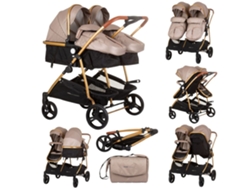 Carrito de bebé gemelar DÚO SMART golden beige CHIPOLINO