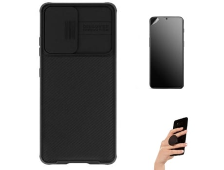 Kit Carcasa, Protector Y Soporte Samsung S21 Plus Ultimatte Nillkin Camshield