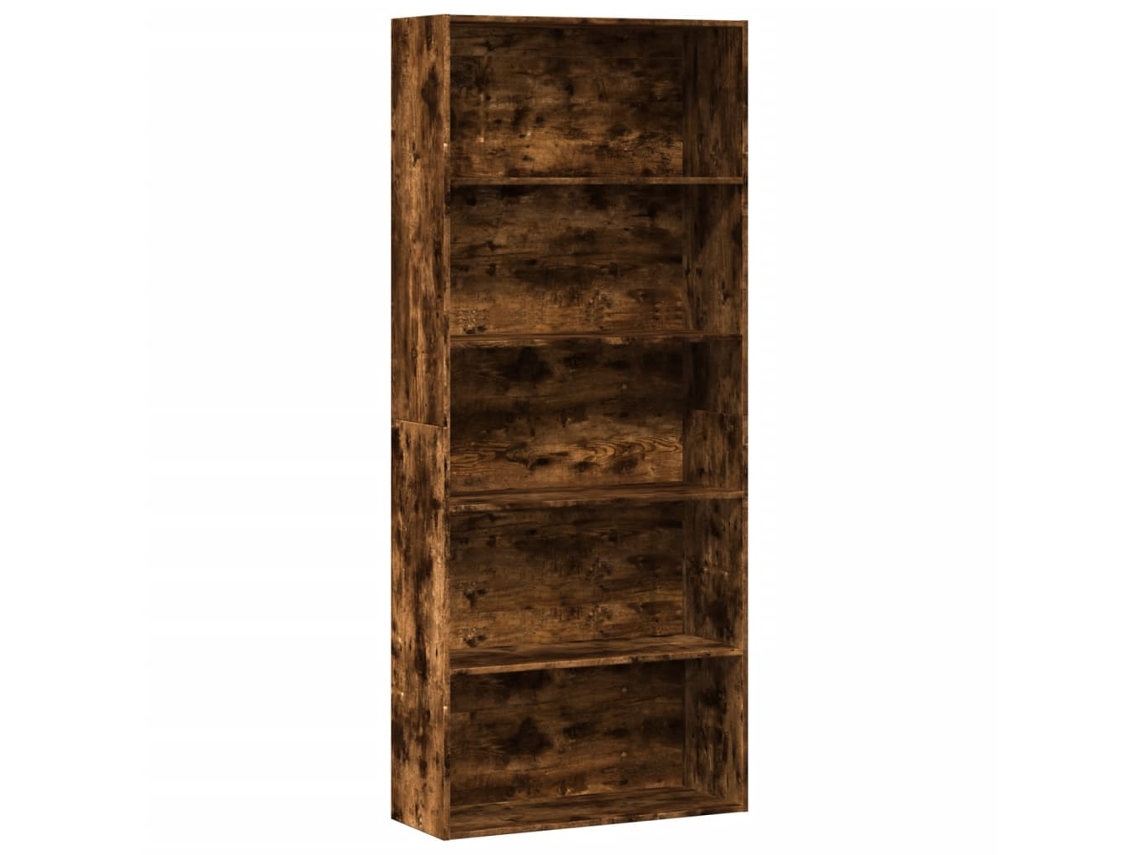 Estantería de madera de roble ahumado de MAISON EXCLUSIVE, 80x30x189 cm