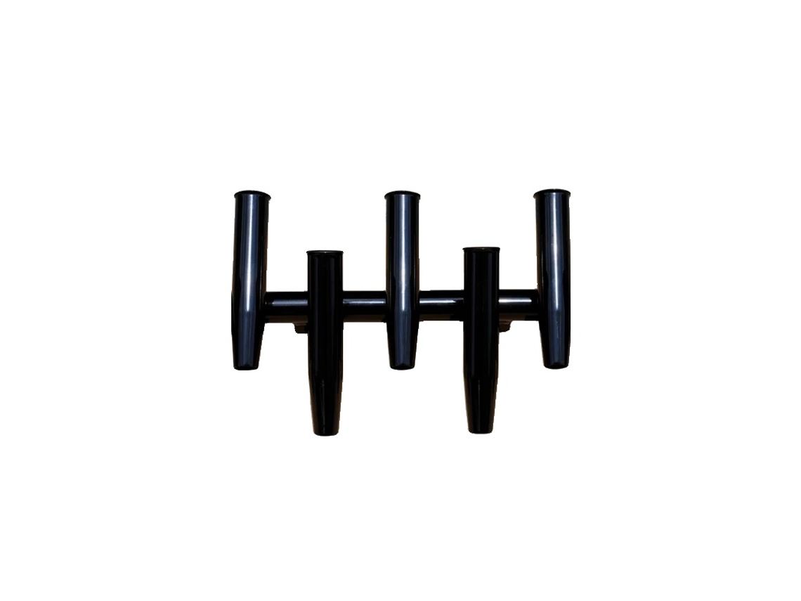 Portacañas para barcos, capacidad para 5 cañas, acabado anodizado ajustable, revestimiento negro OEM