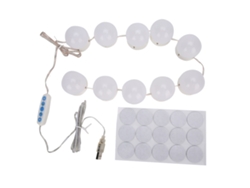 Kit de luces LED para espejo de maquillaje, 10 piezas, ajustable