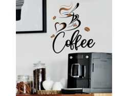 Tema café autoadhesivo con taza y granos para cocina