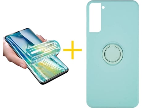 Carcasa + Protector de Pantalla para Samsung Galaxy S22 Plus 5G ACCETEL Verde Agua