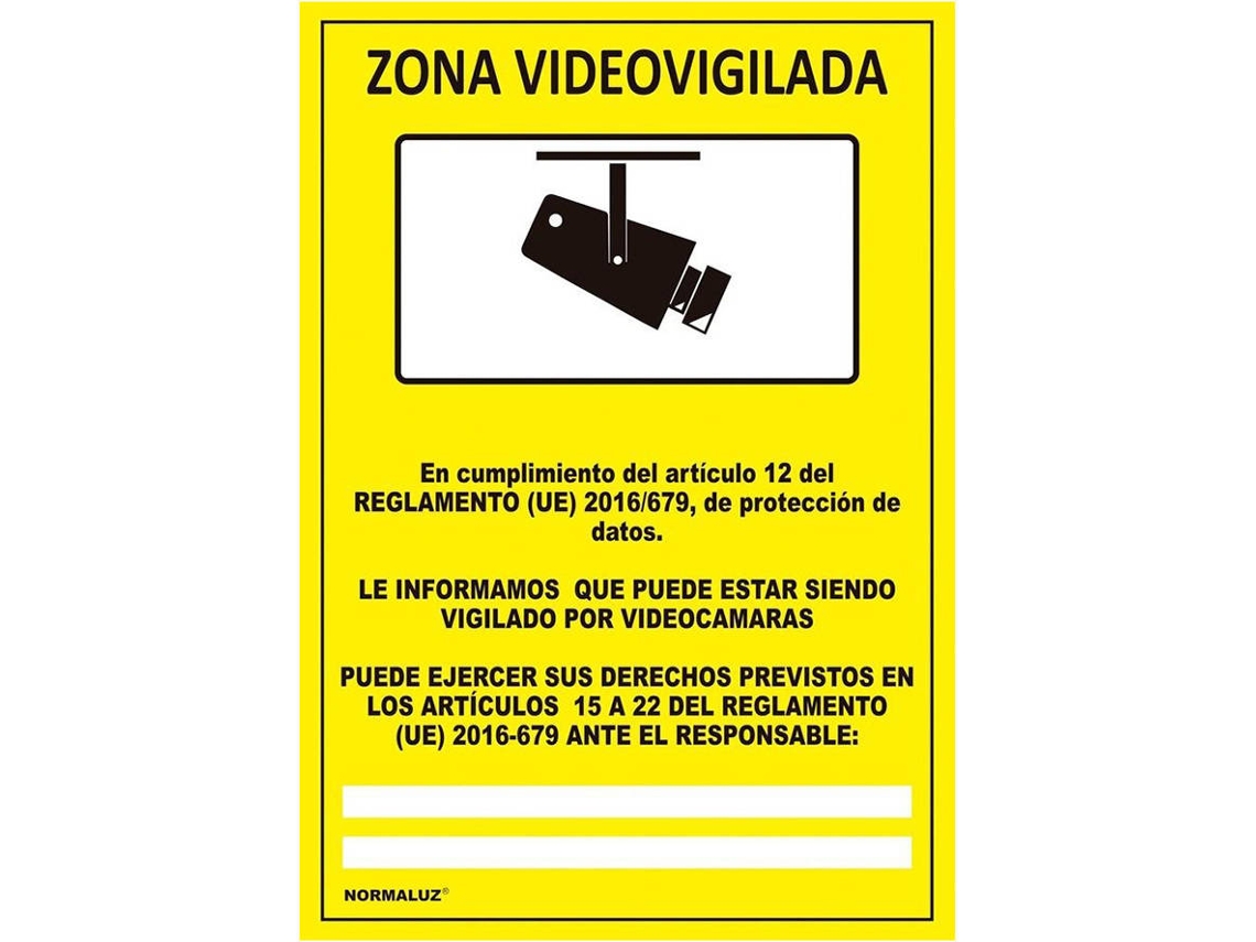 Señal de Zona con Adhesivo de Video Vigilancia NORMALUZ   15X20Cm