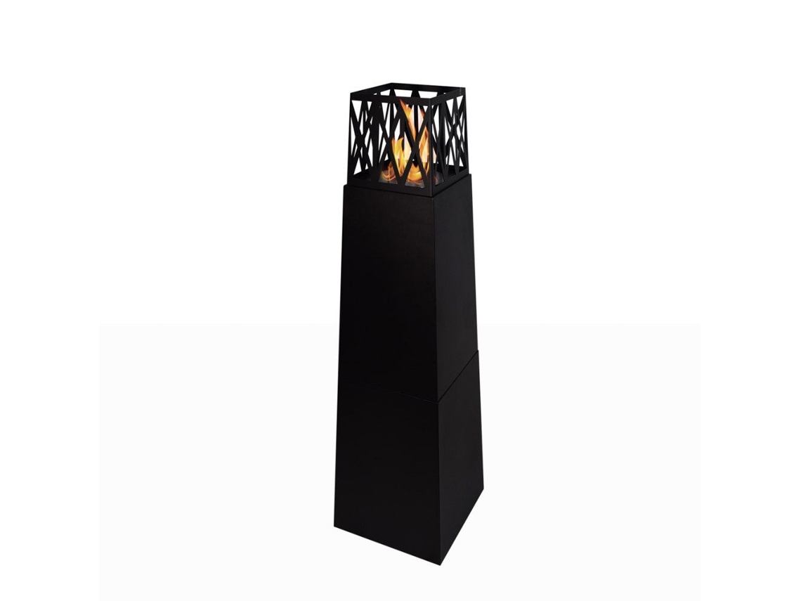 Chimenea de jardín de bioetanol para exterior Vulcano Nero 40x40x145 mm