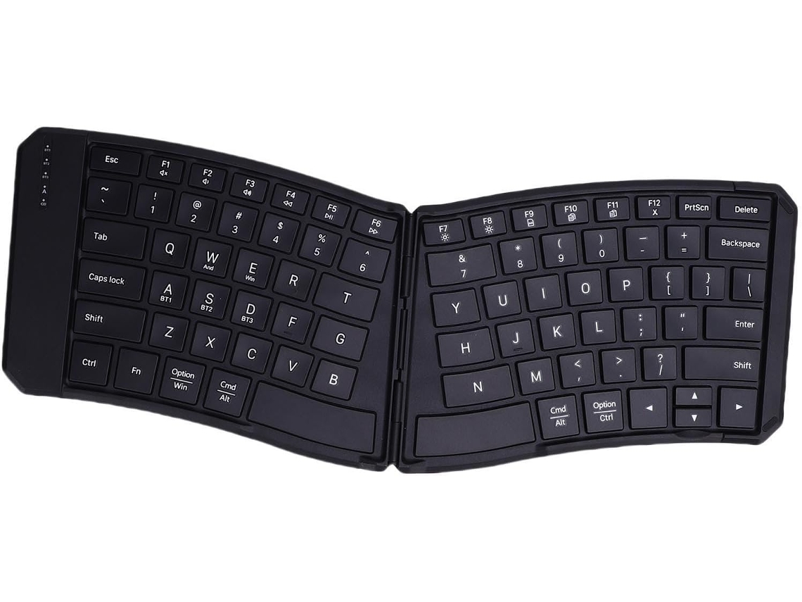 Teclado inalámbrico Bluetooth plegable con 80 teclas y cubierta de PU. Conexión estable para tabletas, celulares, laptops y notebooks. Componentes de computadora.