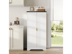 Aparador 120x60,5x40 Cm - Con Luz Led, Estantes Ajustables, Diseño Moderno - Blanco