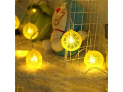 Tiras De Luces Led Con Forma De Limón, Con 20 Led, Funcionan Con Pilas Y Tienen Modos De Luz Intermitente Y Fija Para Decoración.