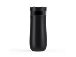Cafetera de émbolo Chrui Travel Press, con aislamiento al vacío, portátil, 320 ml (negra)