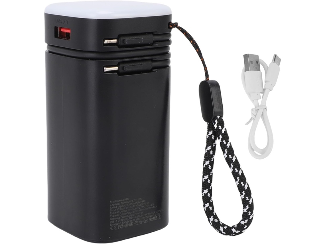 Batería Externa Portátil De 20.000 Mah Con Carga Rápida Pd De 22,5 W Y Cable Integrado.
