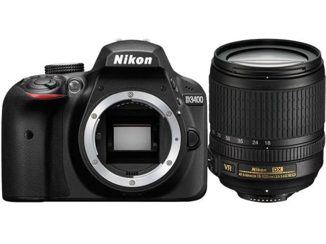 Kit Cámara Réflex NIKON D3400 + 18-105mm VR + 8GB SD (24.2 MP - Sensor: DX - ISO: 100 a 25600)