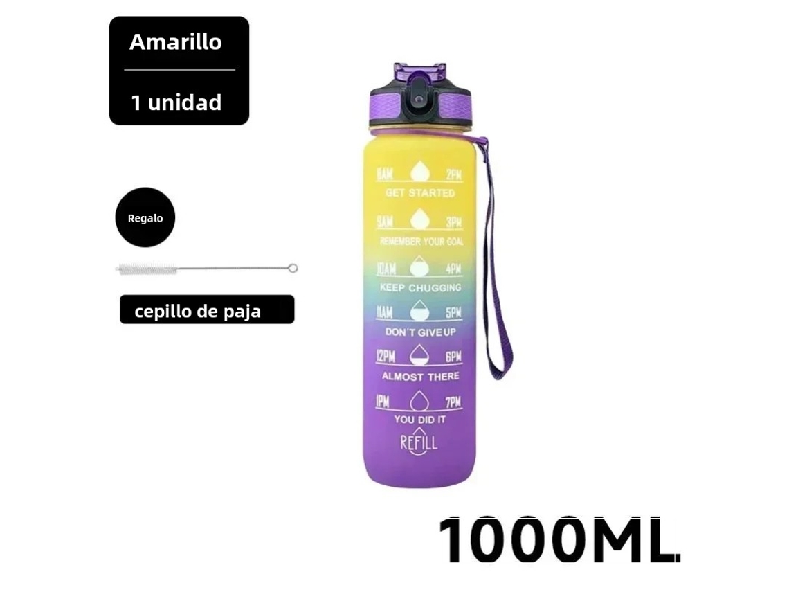 (amarillo 1000ml) Botella De Agua A Prueba De Fugas, Adecuada Para Deportes Y Viajes.