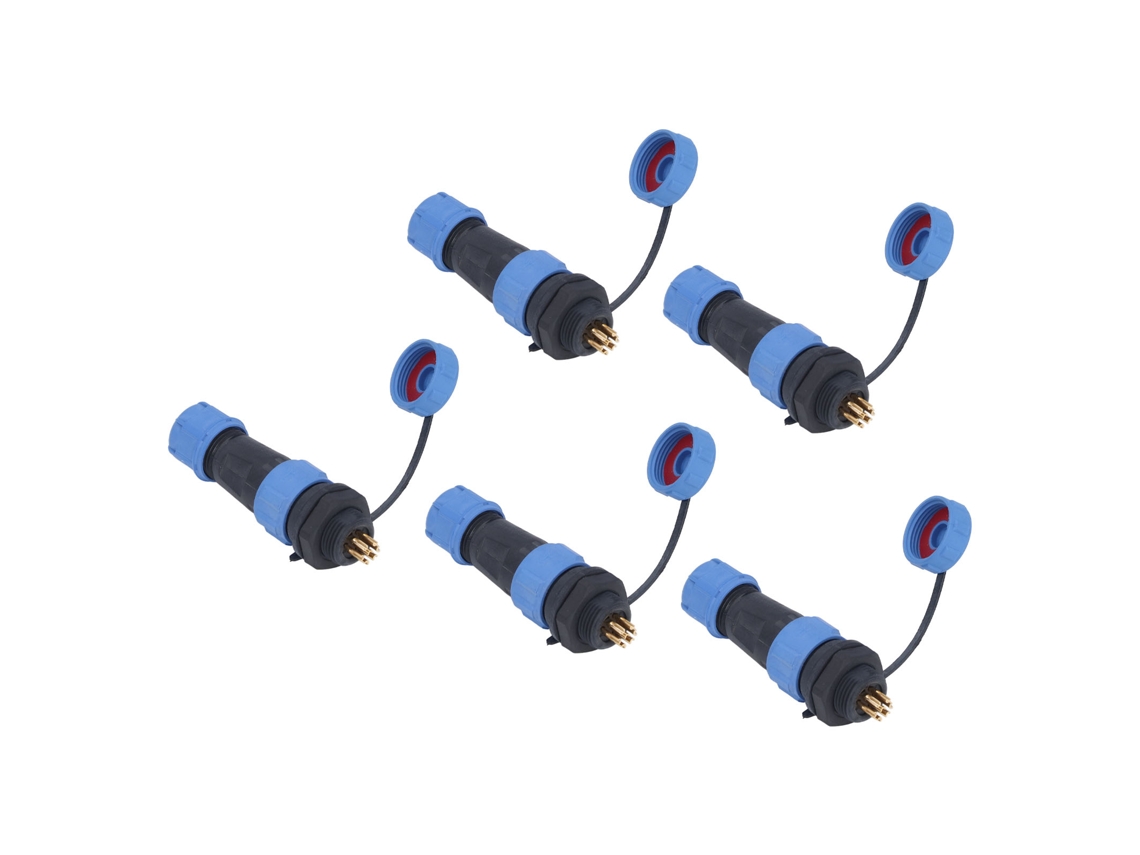 Conector de cable eléctrico industrial 2026-as de 7 pines, IP68, impermeable, macho y hembra, para mamparo de aviónica, AC125V 5A, 5 piezas.