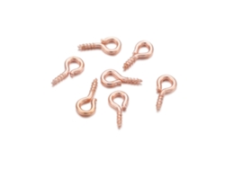 200pcs Ganchos de Olho Mini Feito À Mão de Ferro Cor Pura para Bijuterias Diy Ouro Rosa