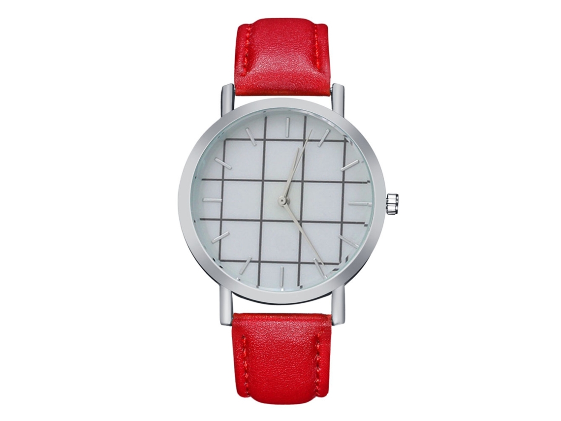 Reloj De Pulsera De Cuarzo Simple Unisex Casual Zhoulianfa (rojo)