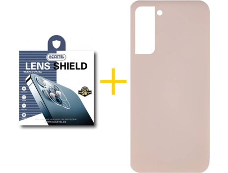 Carcasa + 1 Protector de Cámara para Samsung Galaxy S22 Plus 5G ACCETEL Rosa Pastel