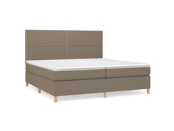 Maison Exclusive - Cama Box Spring Con Colchón Tela Gris Taupe 200x200 Cm