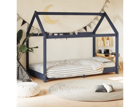 MAISON EXCLUSIVE - Estructura de cama infantil madera maciza pino gris 80x160 cm