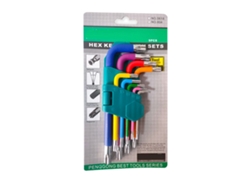 Conjunto De Chaves Estrela 9 Peças Cr V Anti Derrapante Multicolor Para Pequenos Eletrodomésticos