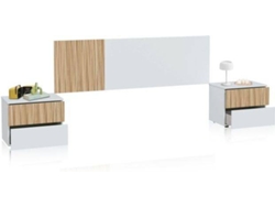 Cabecero Mesitas Nitza Artik DUEHOME ABS Melamina Blanco (166x50x3cm)