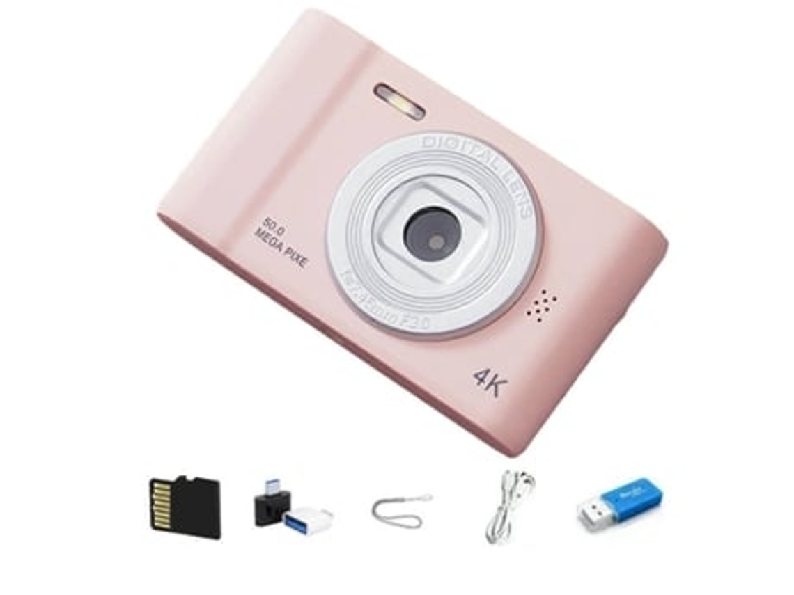Cámara digital 4k HD para fotografía, viajes, selfies, cámara rosa Panoona