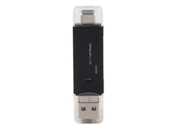Lector De Tarjetas Multifuncional 3 En 1 Usb C Micro Usb Transmisión De Alta Velocidad Negro