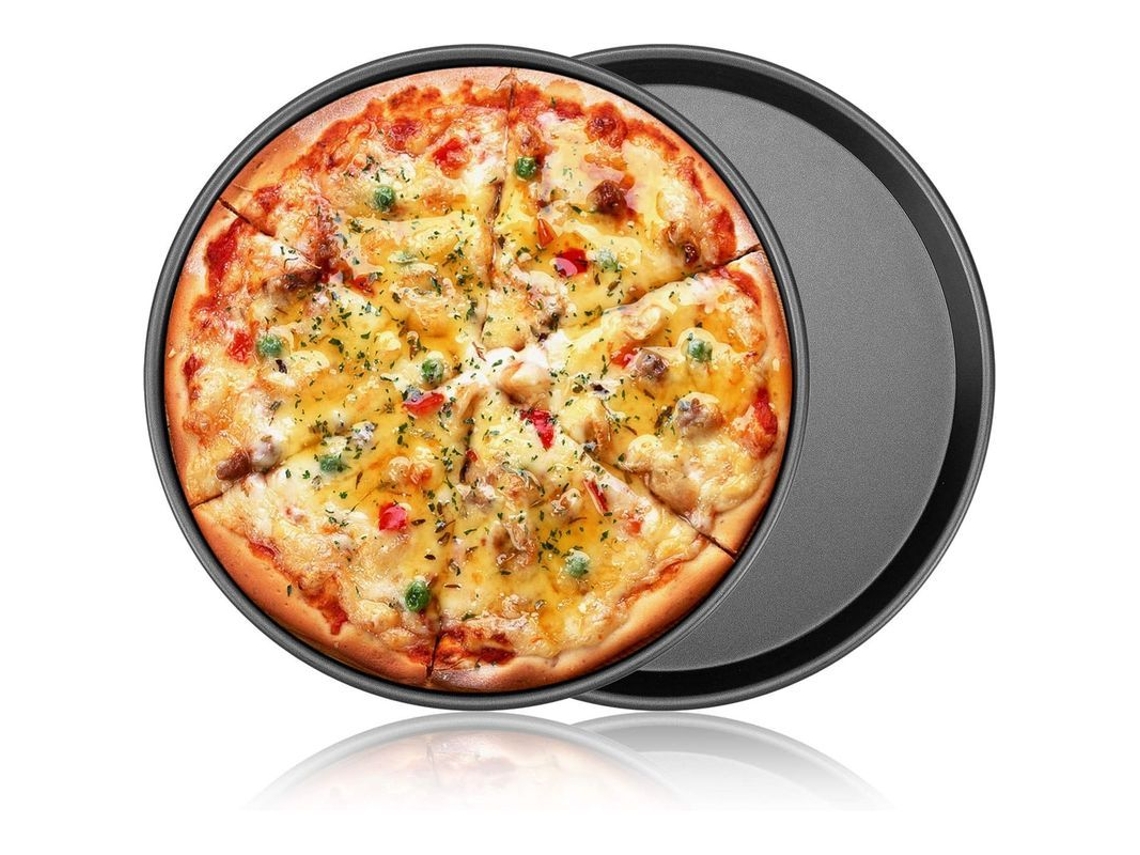 2026da-sartén Para Pizza 9 Pulgadas, Paquete De 2 Acero Carbono Redonda Antiadherente 0.6mm Espesor