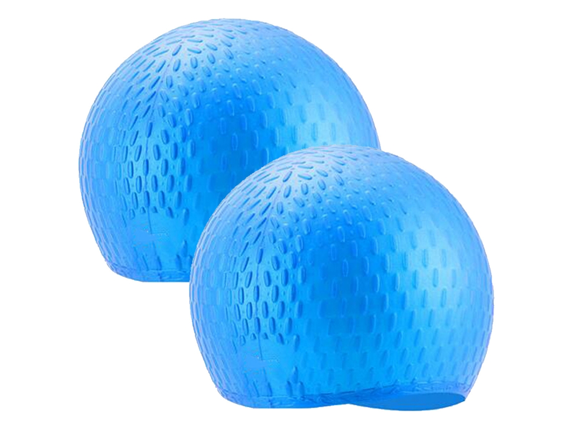 Pack de 2 gorros de natación de silicona con burbujas para reducir la fricción y cuidar tu peinado