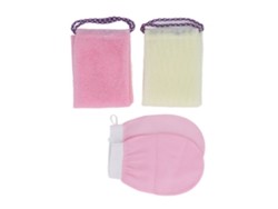 Esponja De Baño De Red Africana Con Cepillo Para Espalda Exfoliante Corporal Largo Set