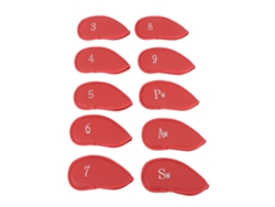 10 Fundas Para Palos De Golf, Protección Resistente, Anticaída, Ligeras, Estilo Calavera Para Golfistas, Color Rojo.
