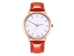 Elegante Reloj De Pulsera Para Mujer Con Cuarzo Rojo Y Correa De Cuero.