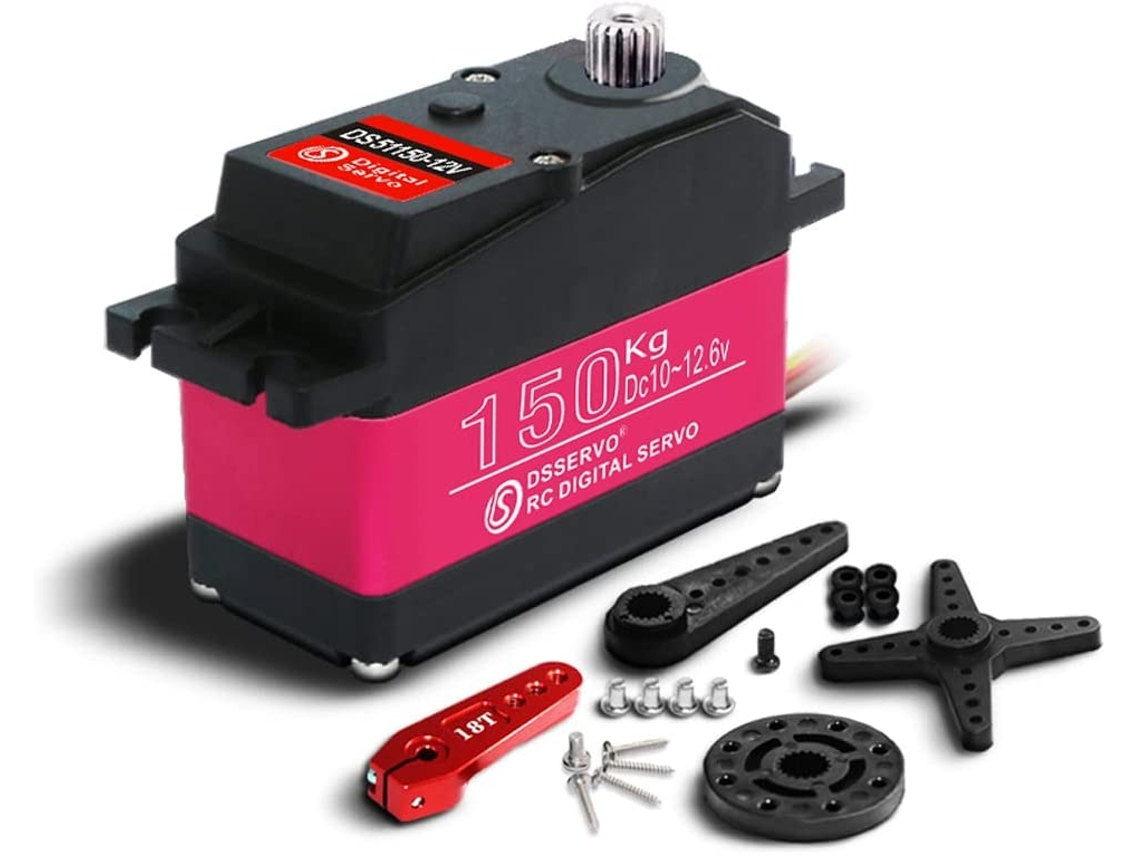 Pieza para Teledirigidos Servomotor de engranajes metálicos DS51150 12V Servo digital 150KG levas 18T