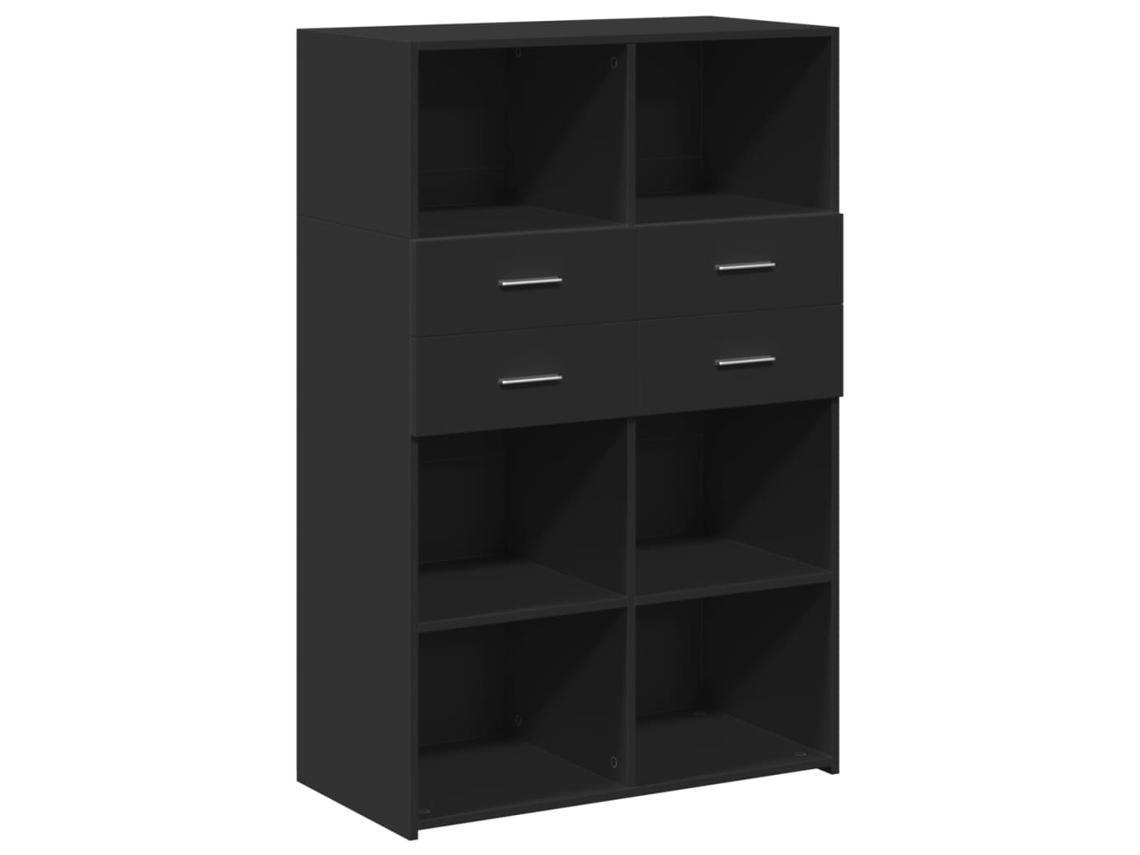 Maison Exclusive - Aparador De Madera De Ingeniería Negro 80x42,5x124 Cm