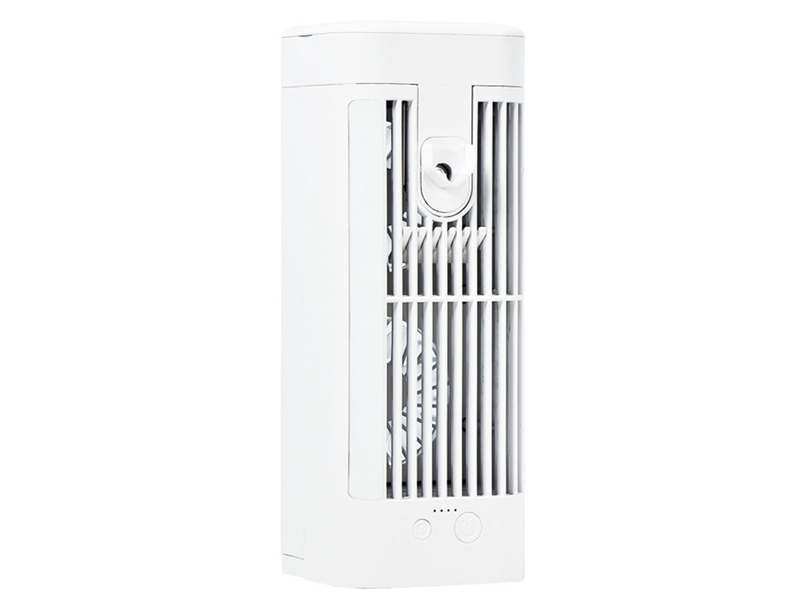 Aire acondicionado USB portátil, silencioso, con luz nocturna LED.