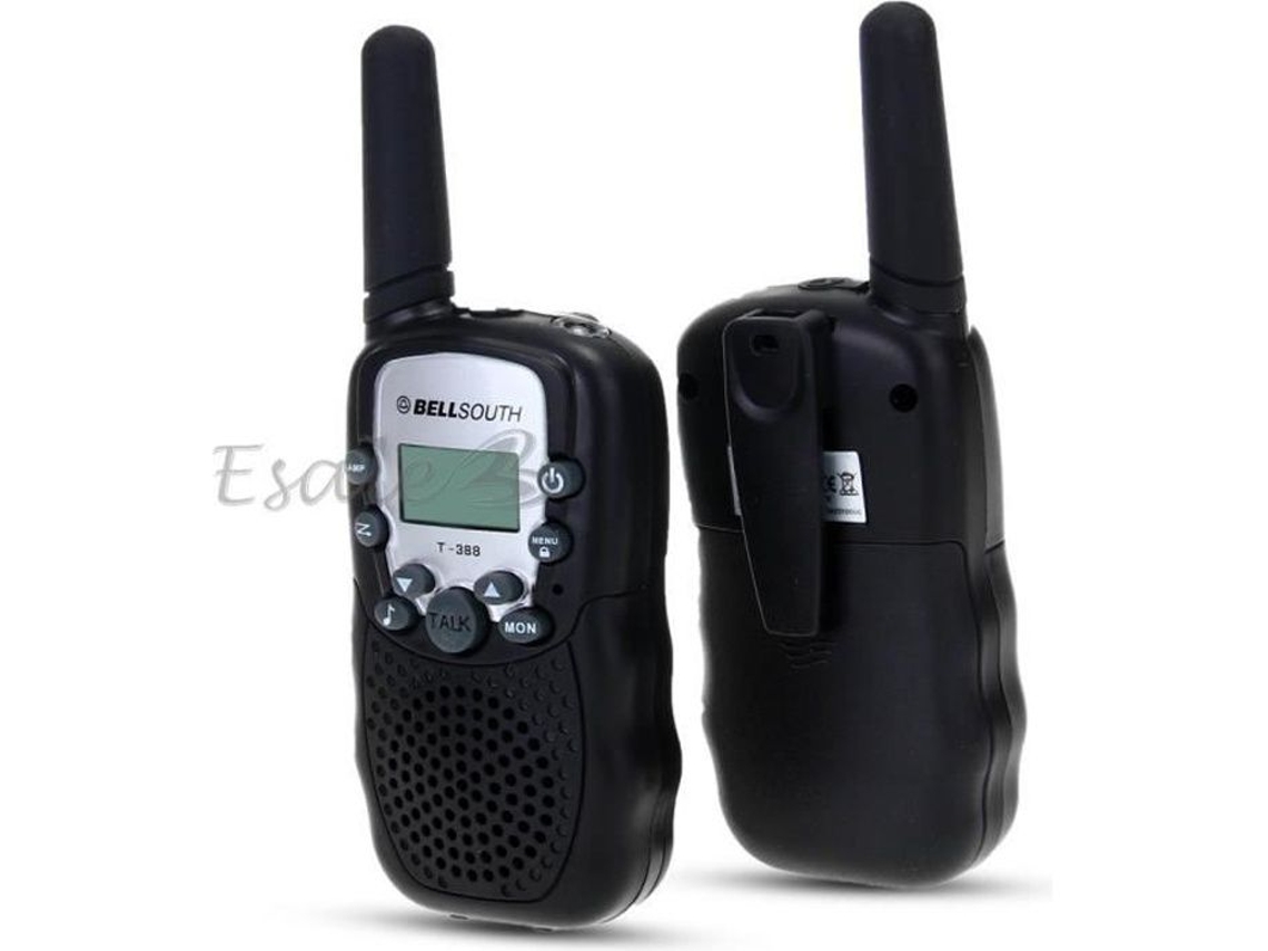 2 uds Mini Walkie Talkie intercomunicador 22 canales 2 vías rango 3Km portátil negro UE