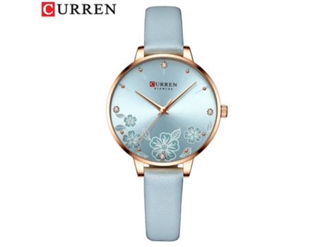 Relojes de Moda para Mujer Relojes de Cuarzo para Mujer Reloj de Pulsera con Correa de Cuero Genuino Reloj Impermeable para Mujer-Azul LUUCOZK