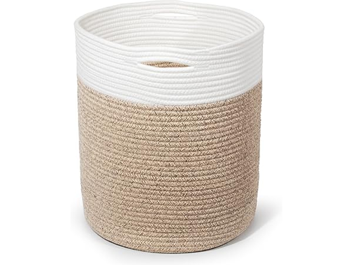 Hogar - Cesto De Ropa De Algodón, 32 Litros, Con Asa, Fabricado En Ratán, Ideal Para Guardar Mantas Y Juguetes, De Fácil Limpieza, Muy Durad