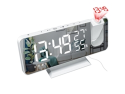 Radio reloj con pantalla de temperatura y humedad, reloj electrónico, despertador digital LED Elisefashion