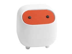Mini Papelera De Sobremesa Con Tapa A Presión, Dos Compartimentos, Plástico Blanco, Para Mesa De Oficina O Mesita De Noche.