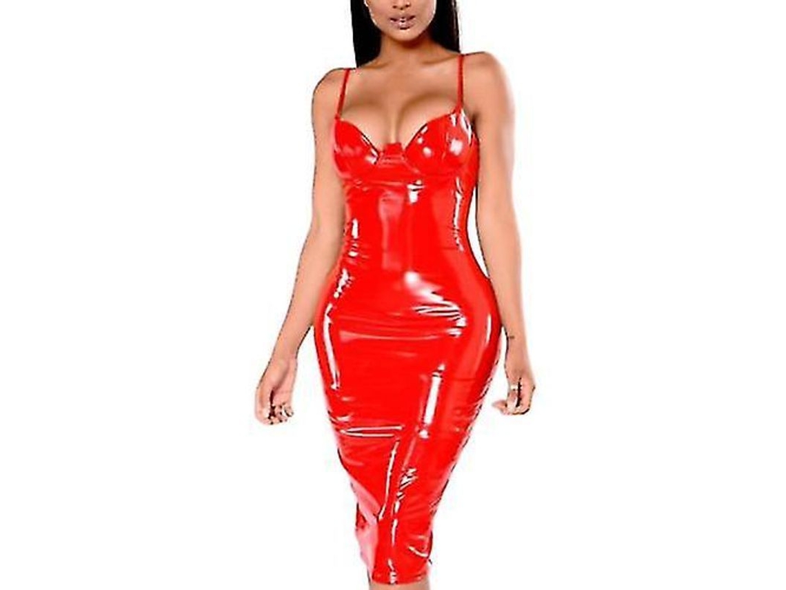 2026-vestido Ajustado De Cuero Pvc Sexy Falda Corta Con Cremallera Para Mujer