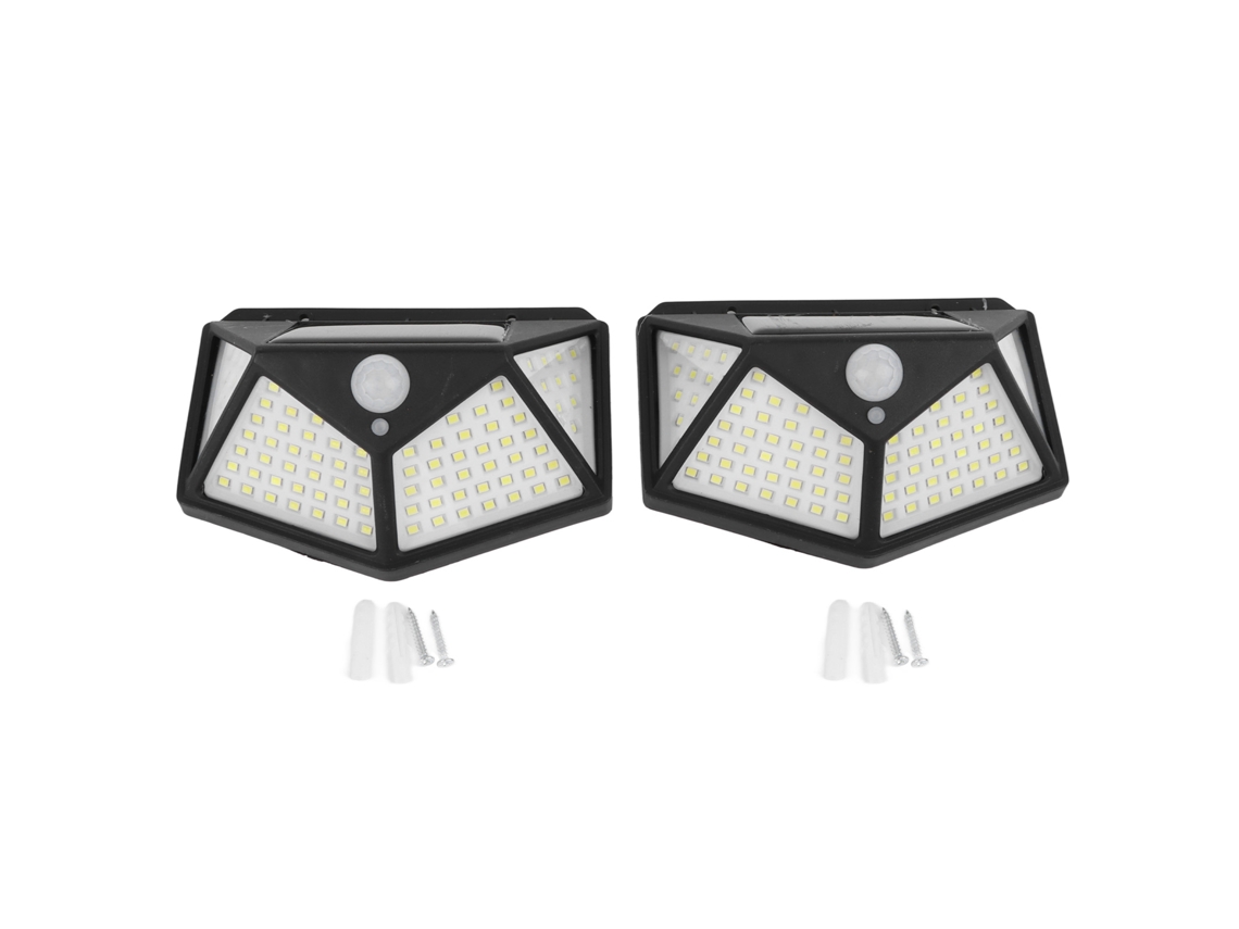 2 Unidades De Luz Solar Con Sensor De Movimiento, 4 Lados, 100 Led, Alto Brillo, Resistente Al Agua, Para Exteriores.
