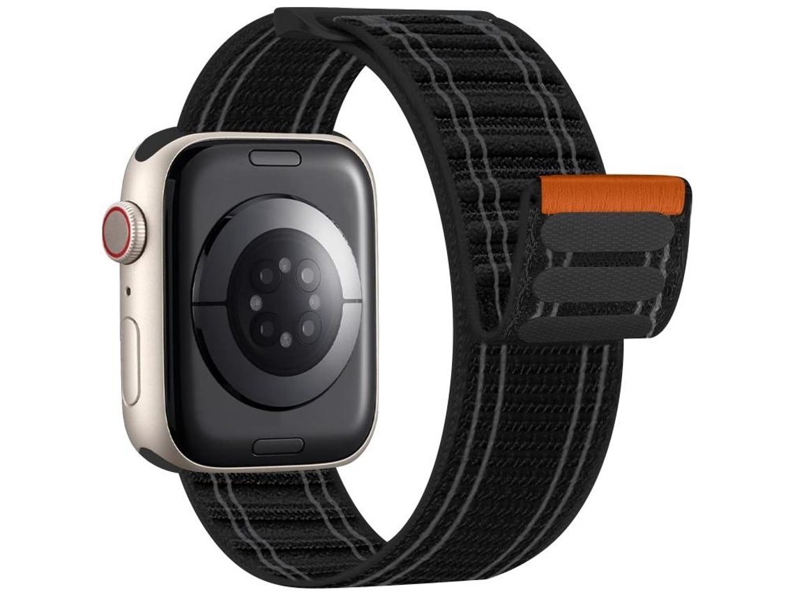 Correa de nailon trenzado XIAOMOYU para Apple Watch de 42/41/40/38 mm con cierre de velcro ajustable.