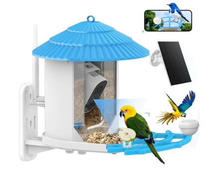Comedero para pájaros con cámara, comedero inteligente para pájaros de 4 MP, captura automática de vídeos de aves y detección de movimiento, visión...