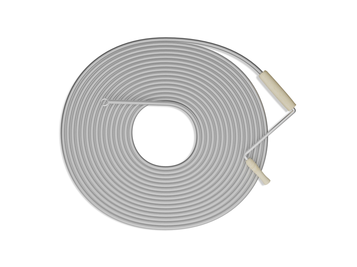 Relaxdays Desatascador Tuberías, Espiral Desatascar Fregaderos, Desagües, Duchas, Wc, Acero, 15 M, Plateado