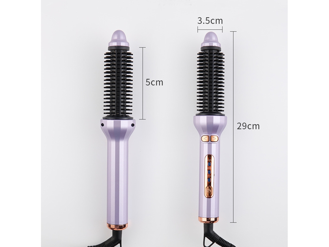 Plancha Y Rizador De Pelo 2 En 1 Automático Cepillo De Peinado Con 3 Velocidades De Temperatura