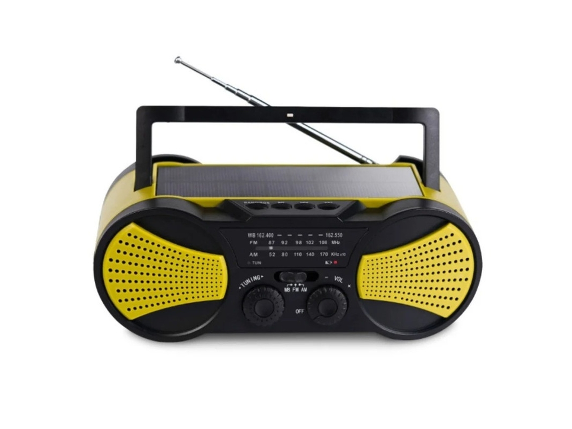 Radio solar portátil BESTVITE de 4000 mAh con linterna multifunción (amarilla)