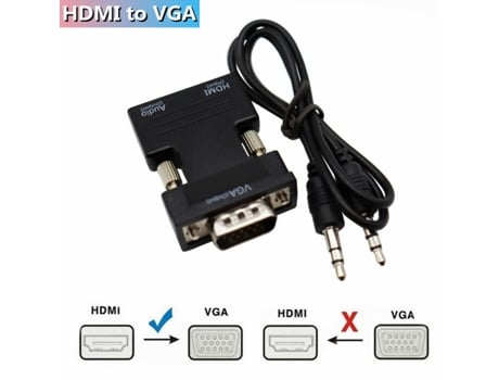Adaptador convertidor compatible con HD 1080P VGA a HDMI con audio para PC portátil a proyector HDTV Adaptador compatible con HDMI a VGA